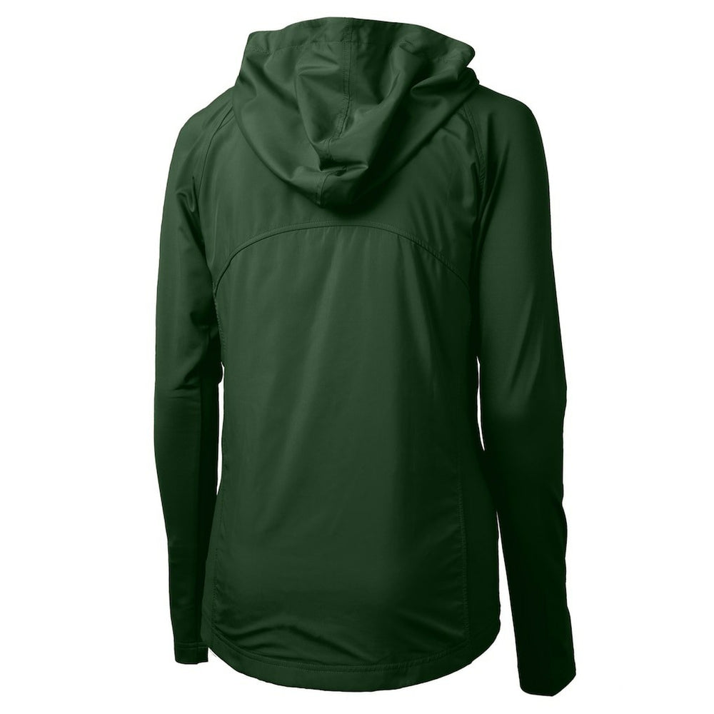 Philadelphia Eagles Cutter & Buck Women's Gridiron Classics Logo Adapt Eco Knit Hybrid Recycled Full-Zip Hoodie Hunter Green | NFL