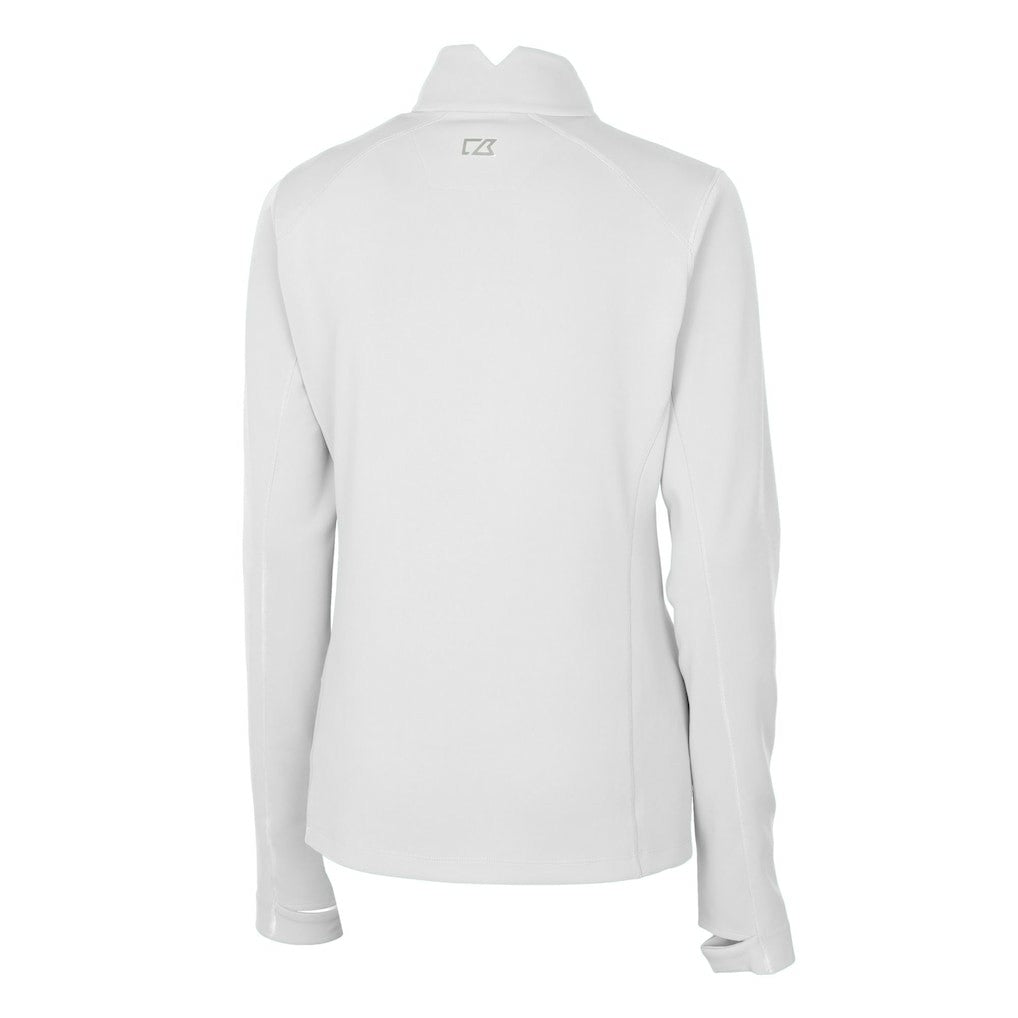 Philadelphia Eagles Cutter & Buck Women's Gridiron Classics Logo DryTec Traverse Stretch Quarter-Zip Pullover Top White | NFL