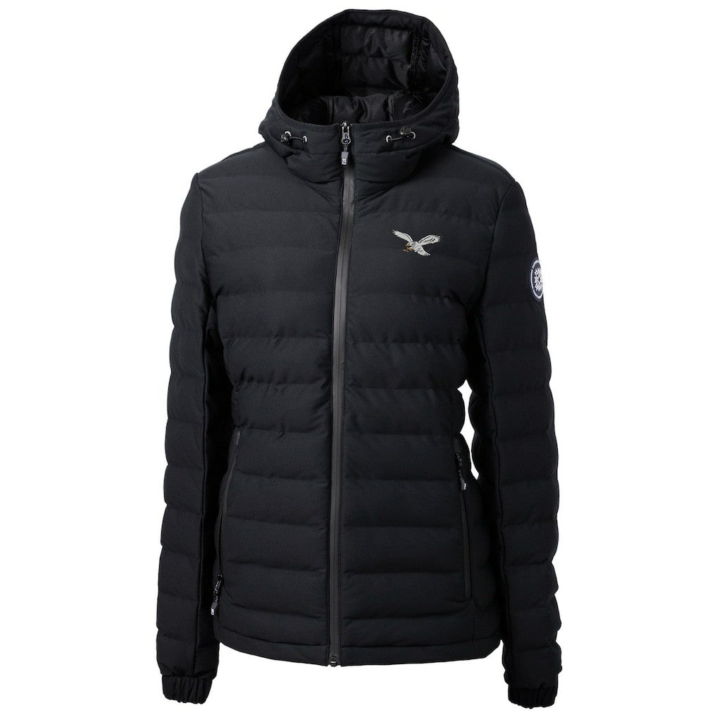 Philadelphia Eagles Cutter & Buck Women's Gridiron Classics Logo Mission Ridge Repreve Eco Insulated Full-Zip Puffer Jacket Black | NFL