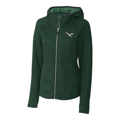 Philadelphia Eagles Cutter & Buck Women's Gridiron Classics Logo Mainsail Sweater-Knit Full-Zip Hoodie Green | NFL