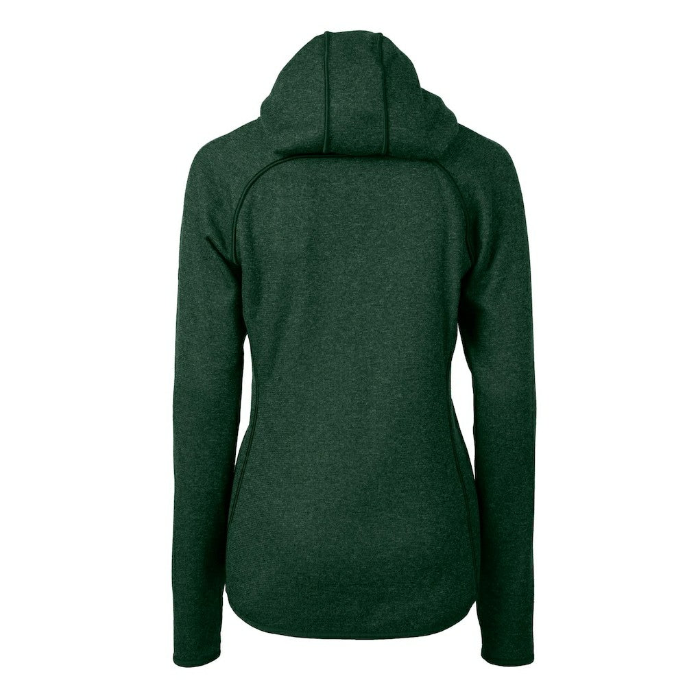 Philadelphia Eagles Cutter & Buck Women's Gridiron Classics Logo Mainsail Sweater-Knit Full-Zip Hoodie Green | NFL