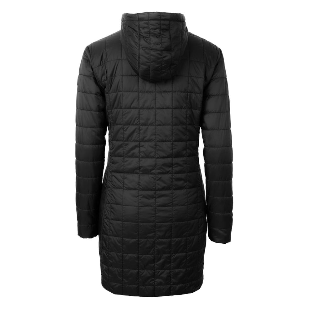 Philadelphia Eagles Cutter & Buck Women's Gridiron Classics Logo Rainier Primaloft Eco Insulated Hooded Long Coat Black | NFL
