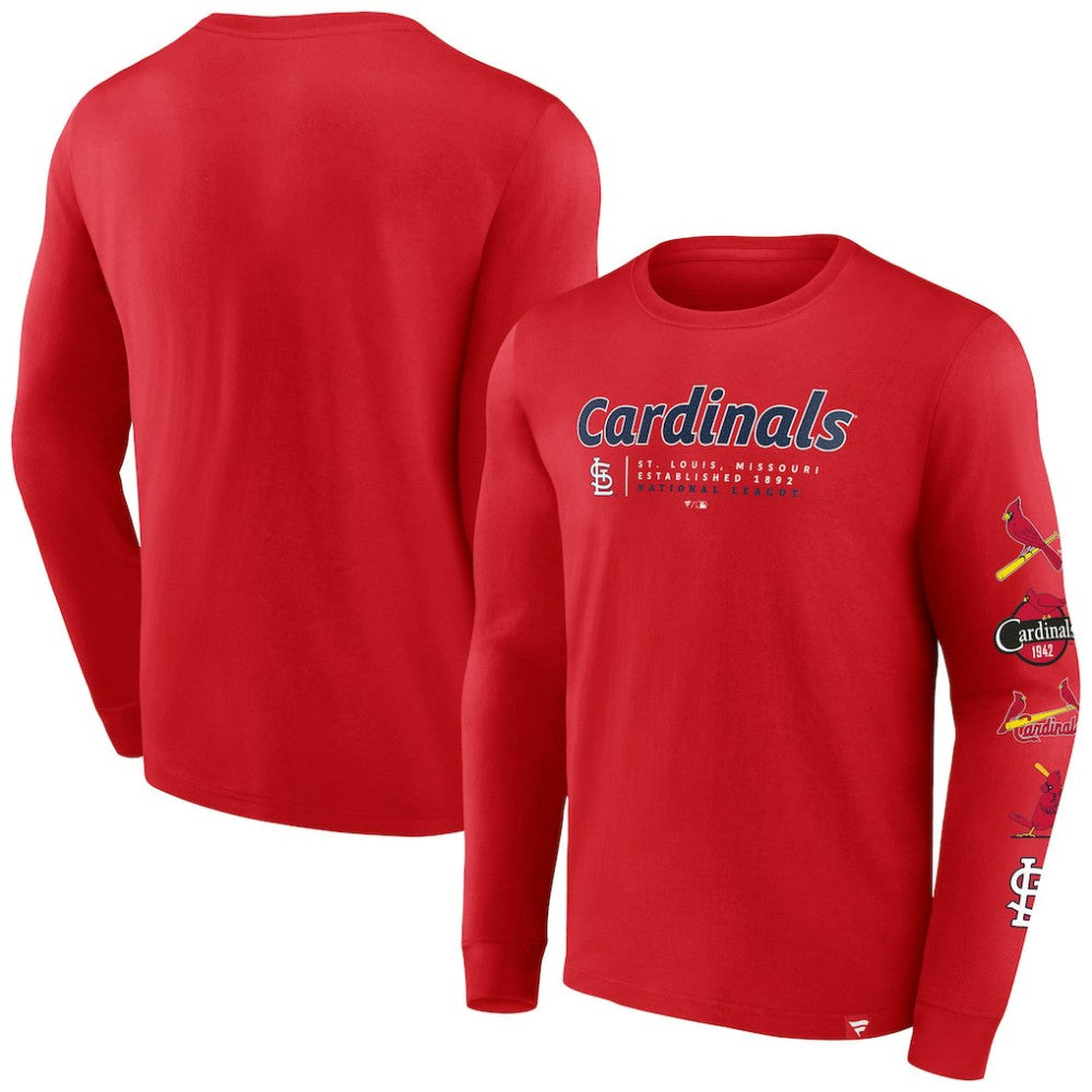 St. Louis Cardinals Fanatics Strike the Goal Long Sleeve T-Shirt - MLB