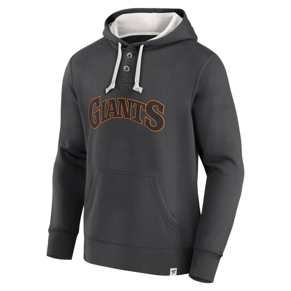 Fanatics San Francisco Giants Black Plan for Adversity Henley Fleece Pullover Hoodie Hoodies - MLB