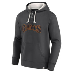 Fanatics San Francisco Giants Black Plan for Adversity Henley Fleece Pullover Hoodie Hoodies - MLB