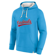 Fanatics St. Louis Cardinals Light Blue Plan for Adversity Henley Fleece Pullover Hoodie Hoodies - MLB