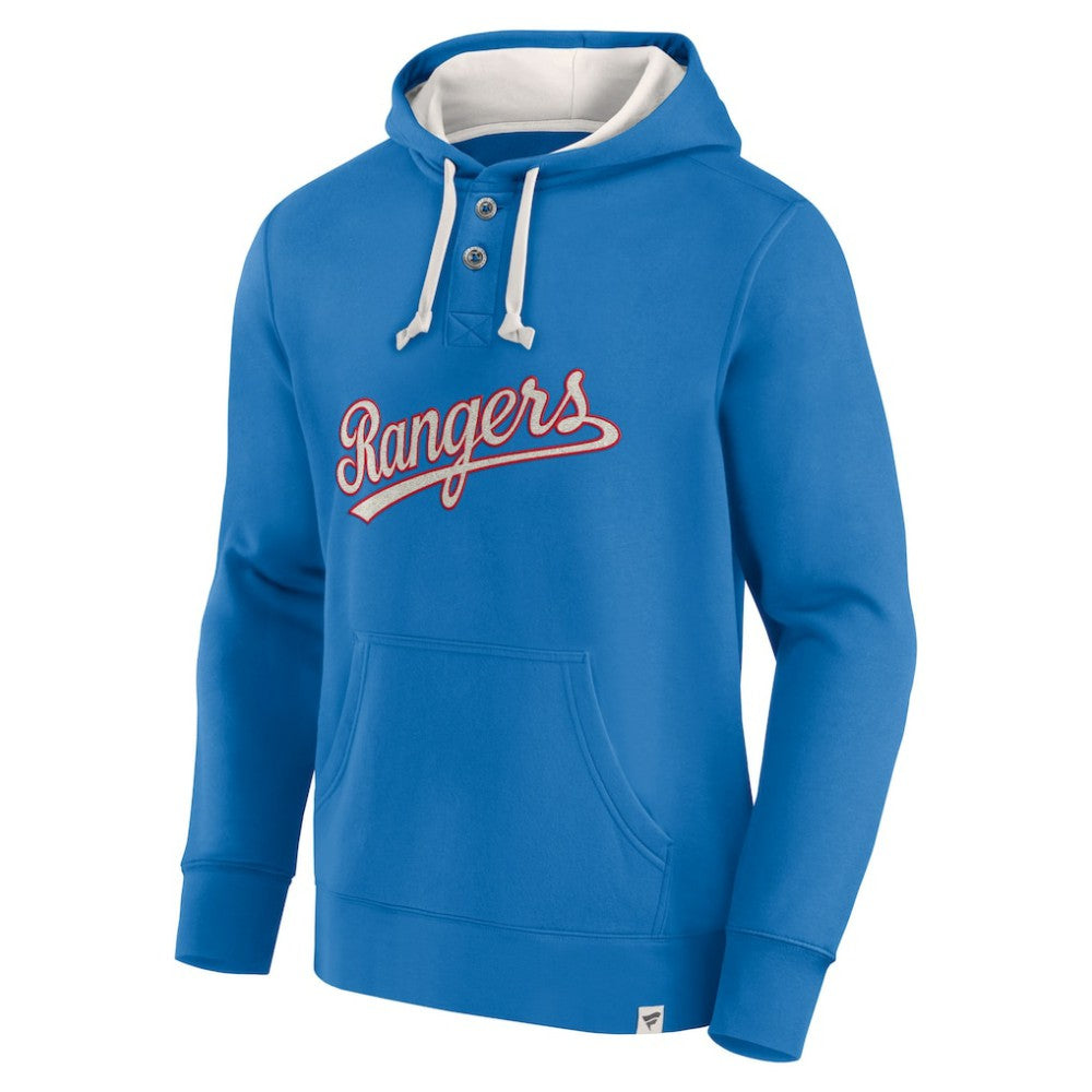 Fanatics Texas Rangers Royal Plan for Adversity Henley Fleece Pullover Hoodie Hoodies - MLB