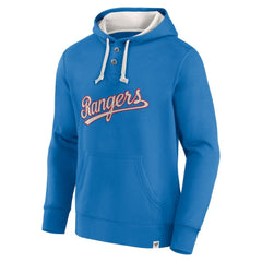 Fanatics Texas Rangers Royal Plan for Adversity Henley Fleece Pullover Hoodie Hoodies - MLB