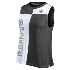 New Orleans Saints FanaticsWomen's Script Color Block Tank Top Black/White | Fanatics