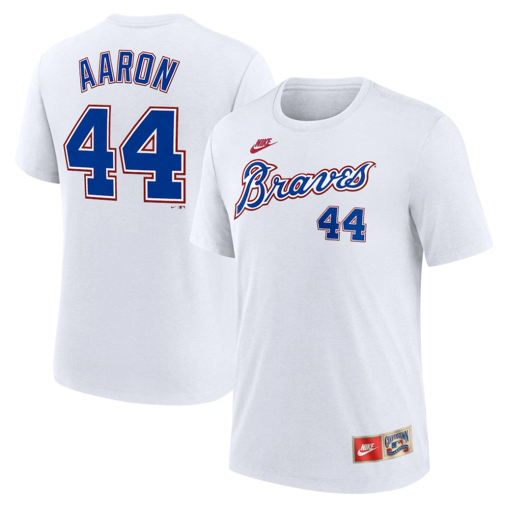 Hank Aaron Atlanta Braves Nike Cooperstown Collection Tri-Blend Name & Number T-Shirt - MLB