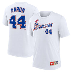 Hank Aaron Atlanta Braves Nike Cooperstown Collection Tri-Blend Name & Number T-Shirt - MLB