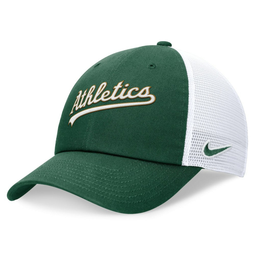Athletics Nike Wordmark Adjustable Trucker Hat - MLB