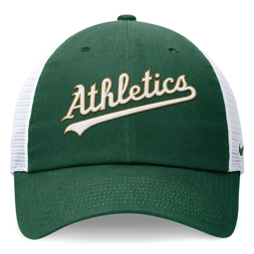 Athletics Nike Wordmark Adjustable Trucker Hat - MLB