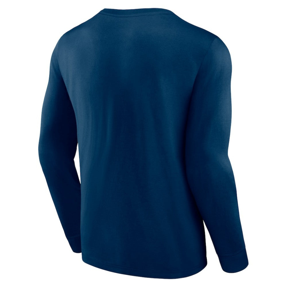 Seattle Kraken Fanatics Strike the Goal Long Sleeve T-Shirt - Deep Sea Blue - NHL