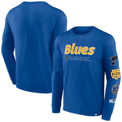 St. Louis Blues Fanatics Strike the Goal Long Sleeve T-Shirt - Blue - NHL