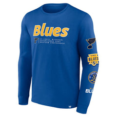 St. Louis Blues Fanatics Strike the Goal Long Sleeve T-Shirt - Blue - NHL