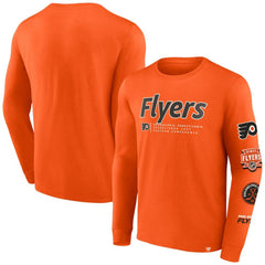 Philadelphia Flyers Fanatics Strike the Goal Long Sleeve T-Shirt - Orange - NHL