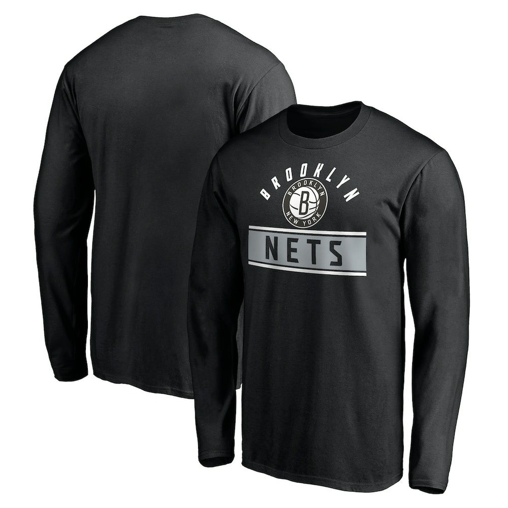 Brooklyn Nets Team Arch Knockout Long Sleeve T-Shirt Black - NBA