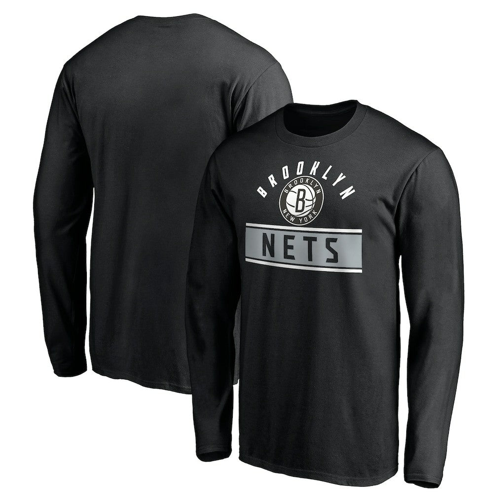 Brooklyn Nets Team Arch Knockout Long Sleeve T-Shirt Black - NBA