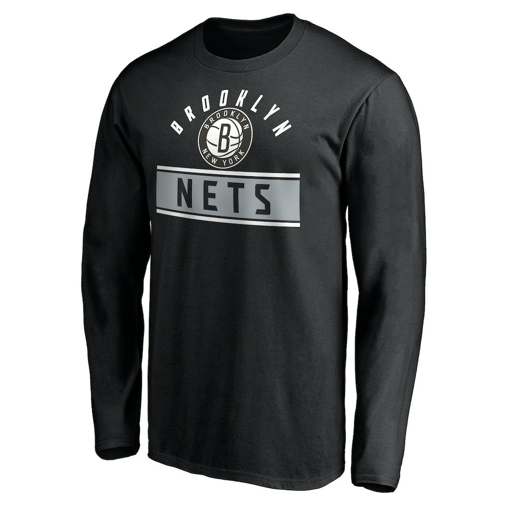 Brooklyn Nets Team Arch Knockout Long Sleeve T-Shirt Black - NBA