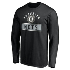 Brooklyn Nets Team Arch Knockout Long Sleeve T-Shirt Black - NBA