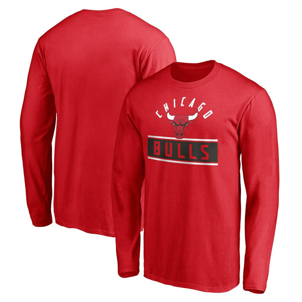 Chicago Bulls Team Arch Knockout Long Sleeve T-Shirt Red - NBA