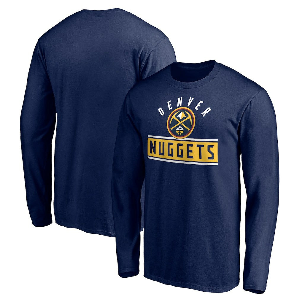 Denver Nuggets Team Arch Knockout Long Sleeve T-Shirt Navy - NBA