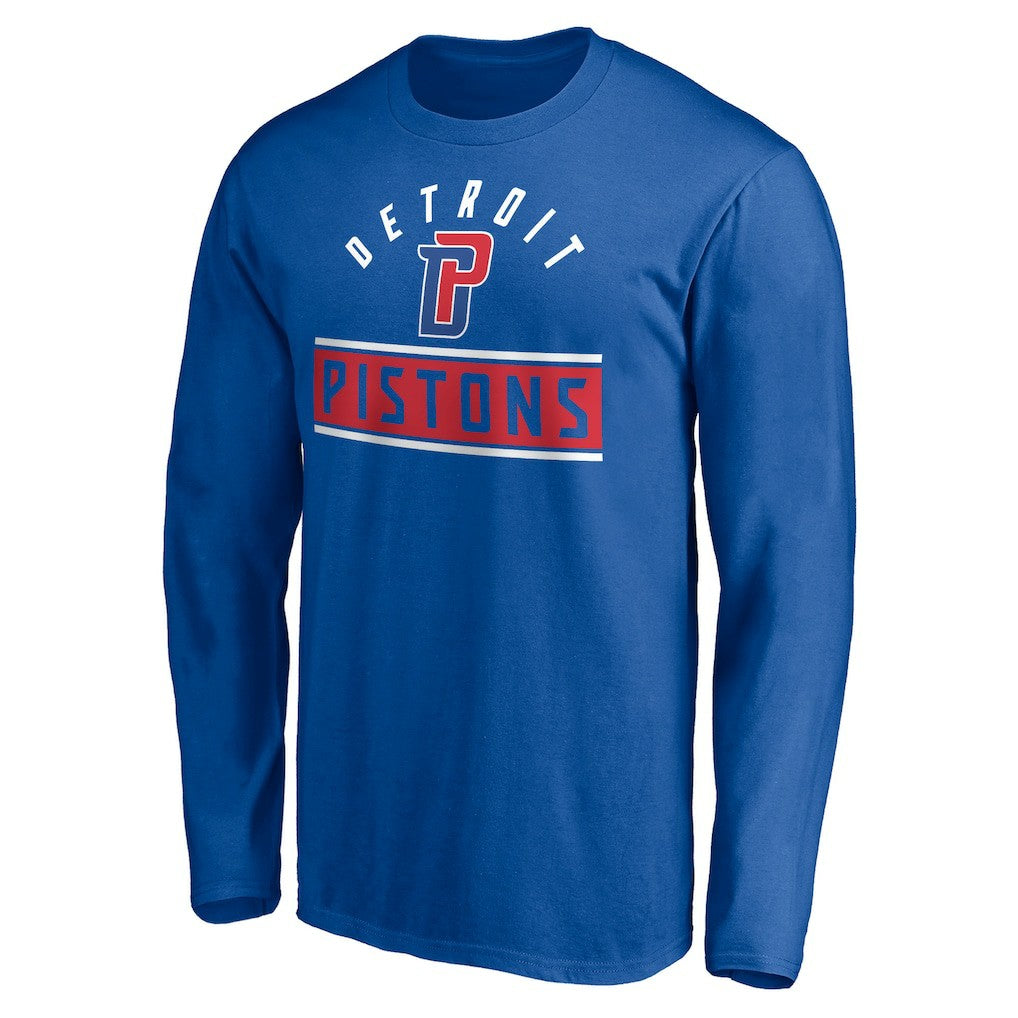 Detroit Pistons Team Arch Knockout Long Sleeve T-Shirt Blue - NBA