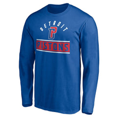Detroit Pistons Team Arch Knockout Long Sleeve T-Shirt Blue - NBA