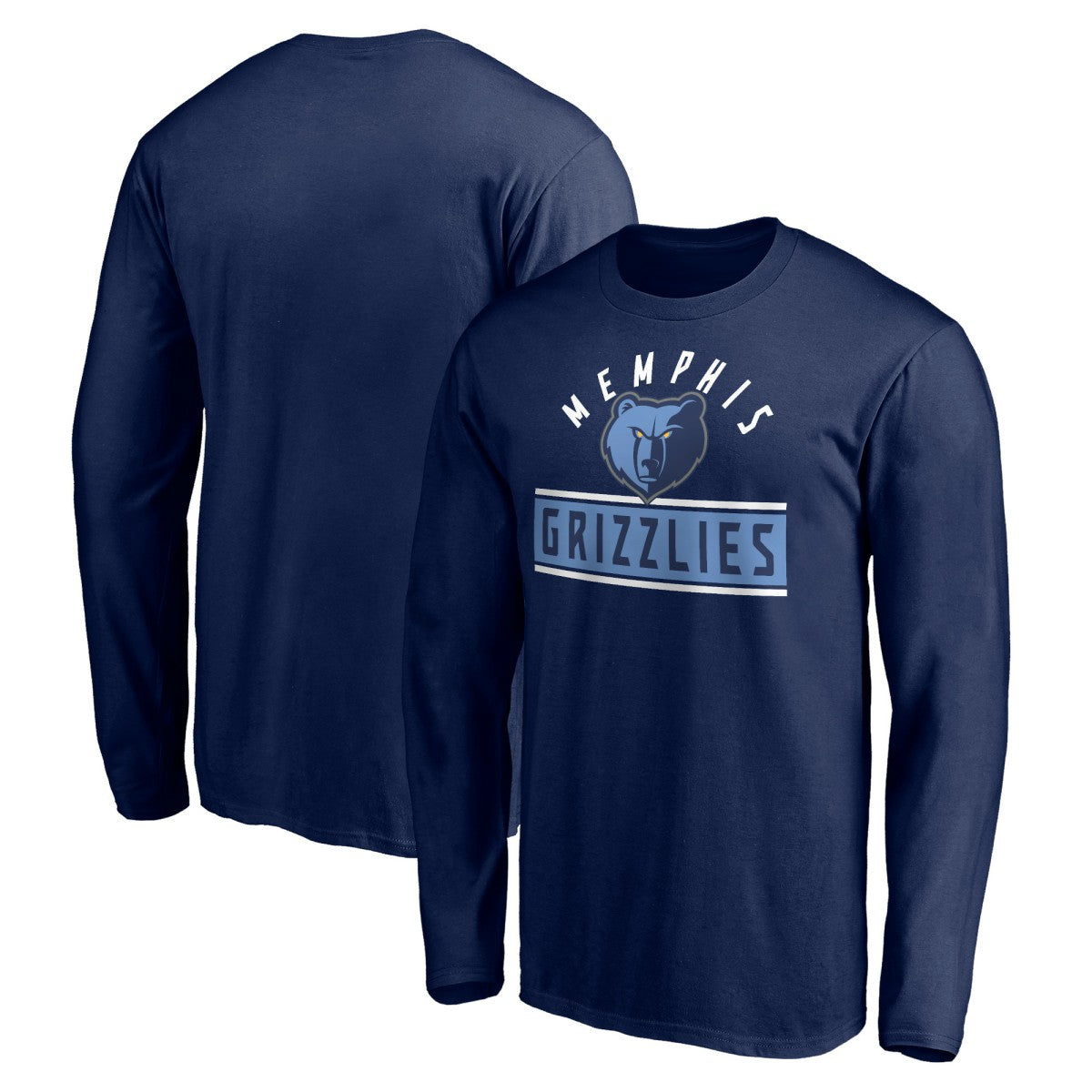 Memphis Grizzlies Team Arch Knockout Long Sleeve T-Shirt Navy - NBA