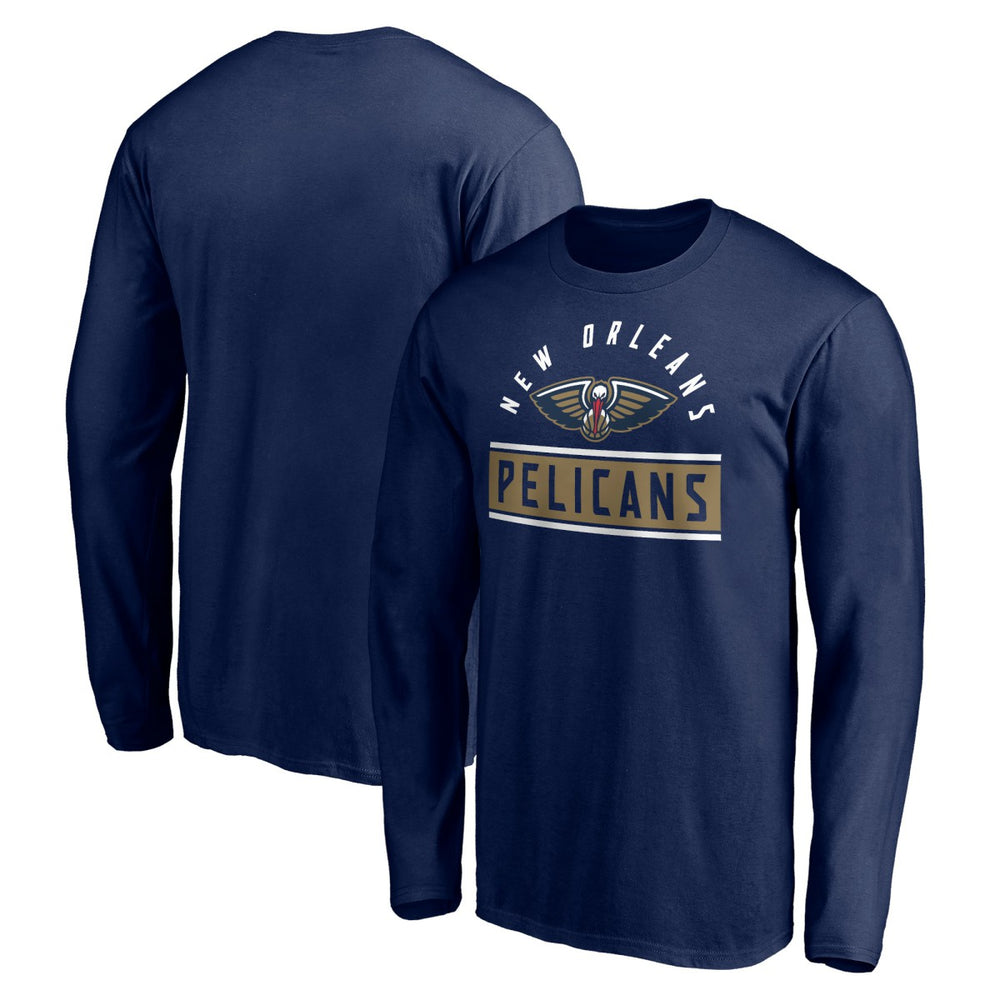 New Orleans Pelicans Team Arch Knockout Long Sleeve T-Shirt Navy - NBA