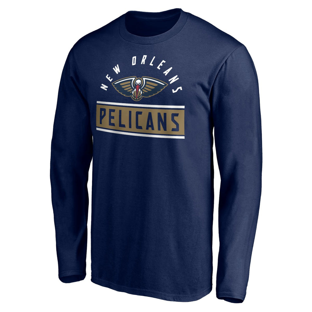 New Orleans Pelicans Team Arch Knockout Long Sleeve T-Shirt Navy - NBA