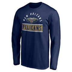 New Orleans Pelicans Team Arch Knockout Long Sleeve T-Shirt Navy - NBA