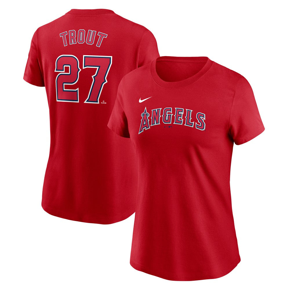 Mike Trout Los Angeles Angels Nike Women's Cooperstown Collection Fuse Name & Number T-Shirt - MLB