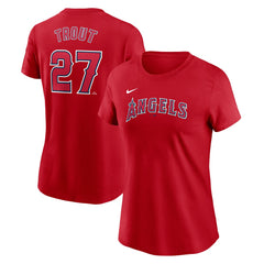 Mike Trout Los Angeles Angels Nike Women's Cooperstown Collection Fuse Name & Number T-Shirt - MLB