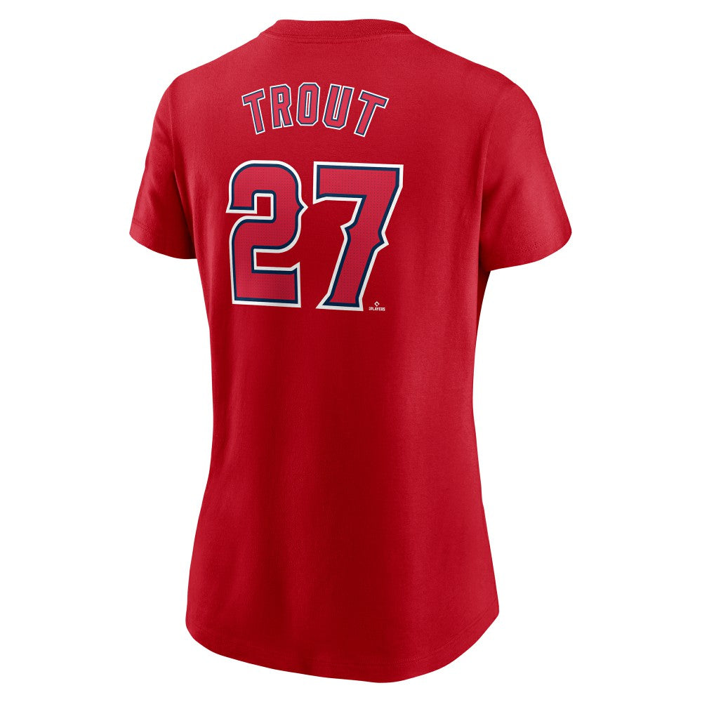 Mike Trout Los Angeles Angels Nike Women's Cooperstown Collection Fuse Name & Number T-Shirt - MLB