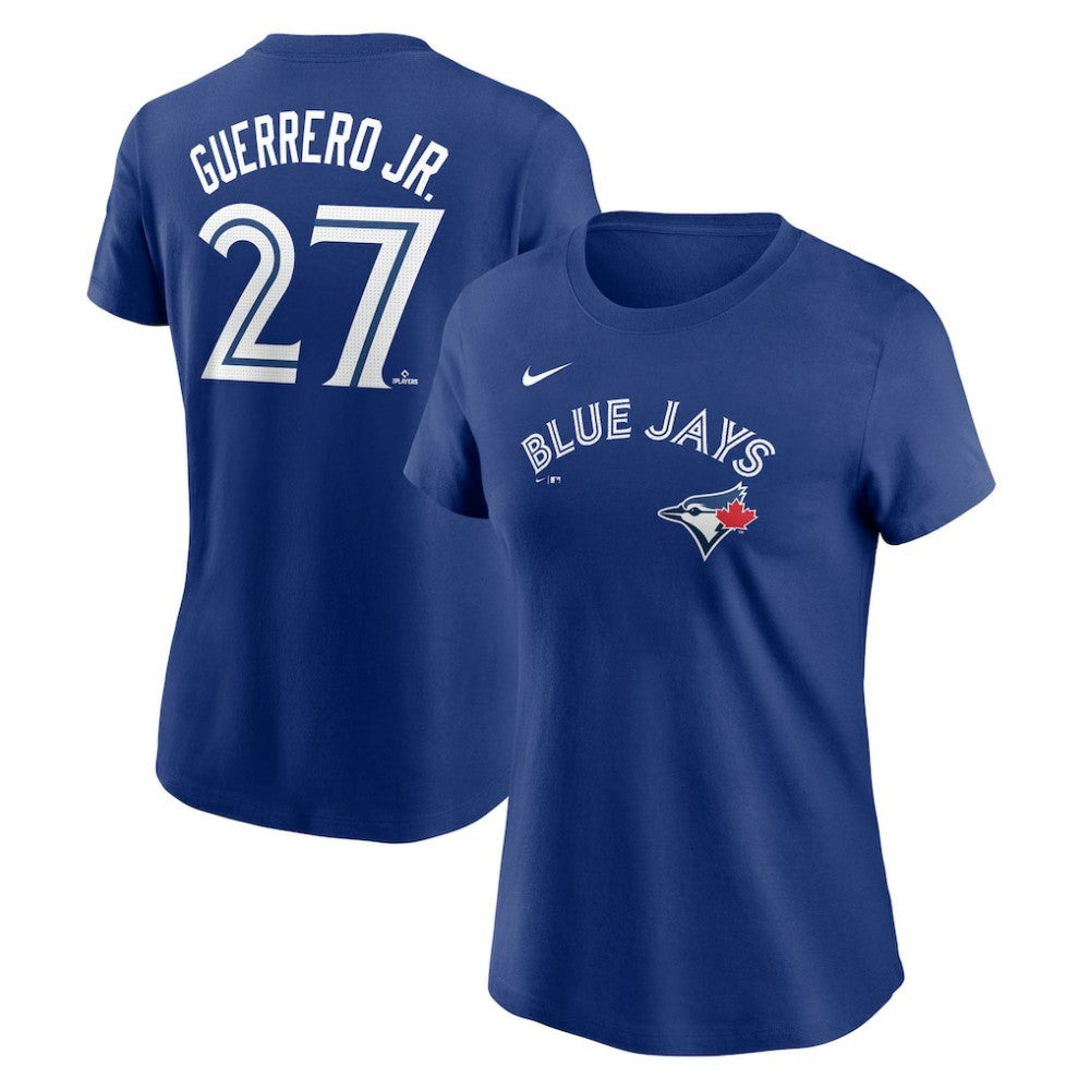Vladimir Guerrero Jr. Toronto Blue Jays Nike Women's Cooperstown Collection Fuse Name & Number T-Shirt - MLB