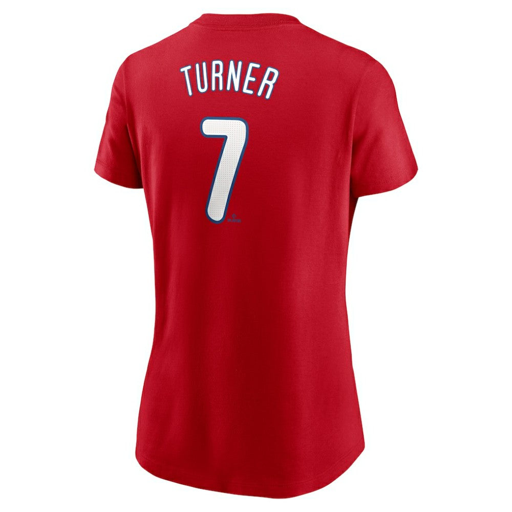 Trea Turner Philadelphia Phillies Nike Women's Cooperstown Collection Fuse Name & Number T-Shirt - MLB