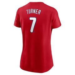 Trea Turner Philadelphia Phillies Nike Women's Cooperstown Collection Fuse Name & Number T-Shirt - MLB