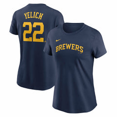 Christian Yelich Milwaukee Brewers Nike Women's Cooperstown Collection Fuse Name & Number T-Shirt - MLB