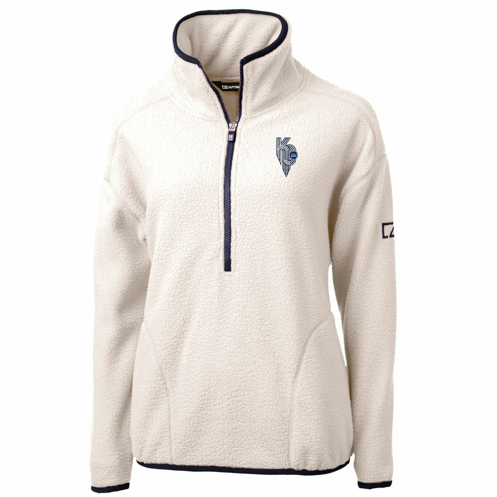 Kansas City Royals Cutter & Buck Women's City Connect Cascade Eco Sherpa Fleece Half-Zip Pullover Jacket - MLB
