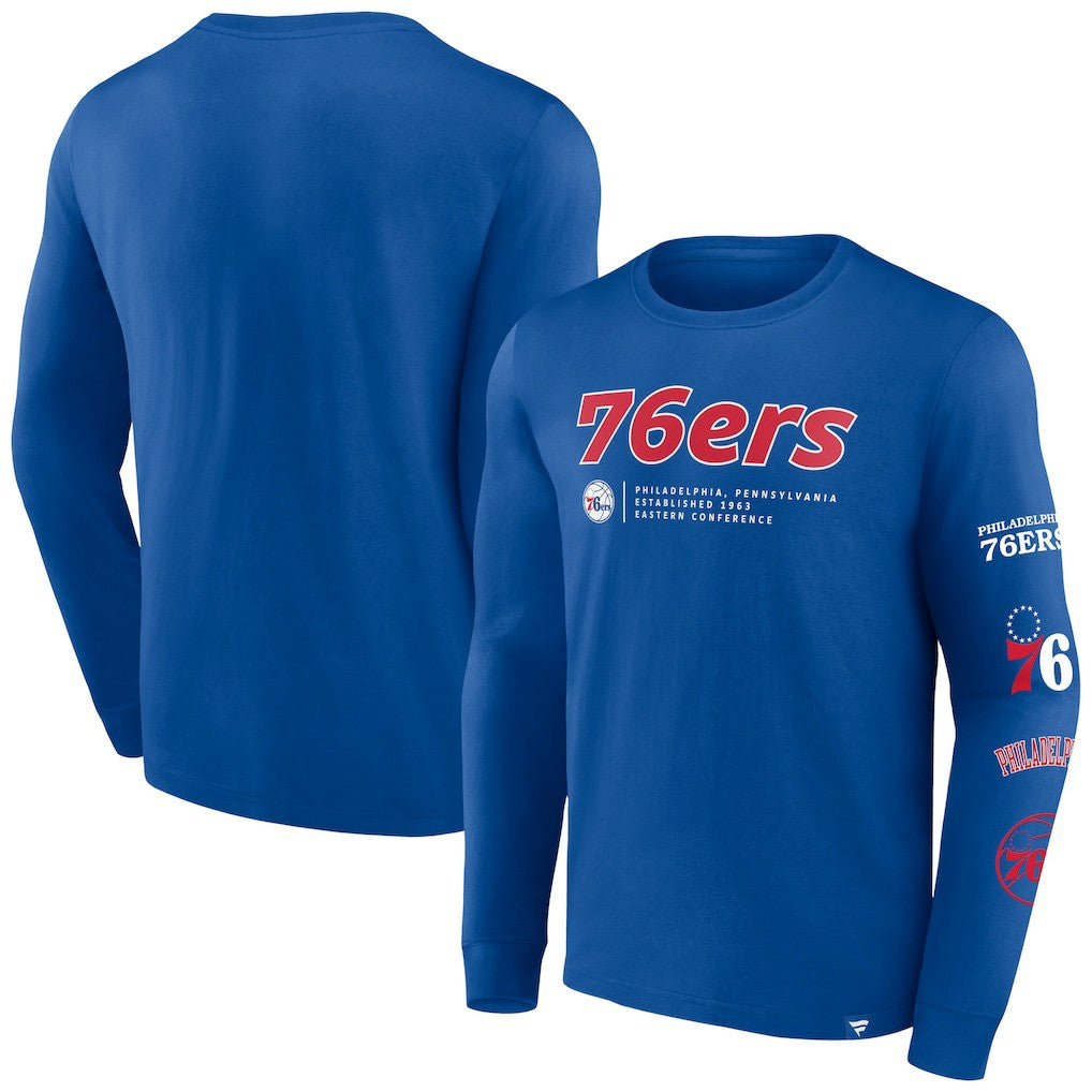 Philadelphia 76ers Baseline Long Sleeve T-Shirt Royal - NBA