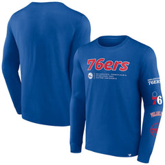 Philadelphia 76ers Baseline Long Sleeve T-Shirt Royal - NBA