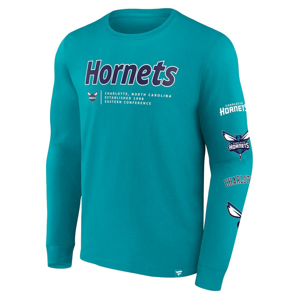 Charlotte Hornets Baseline Long Sleeve T-Shirt Teal - NBA