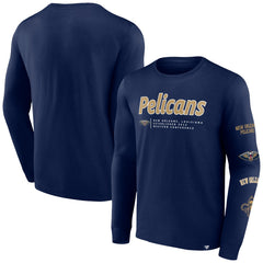 New Orleans Pelicans Baseline Long Sleeve T-Shirt Navy - NBA