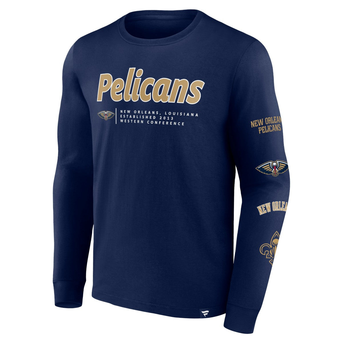New Orleans Pelicans Baseline Long Sleeve T-Shirt Navy - NBA