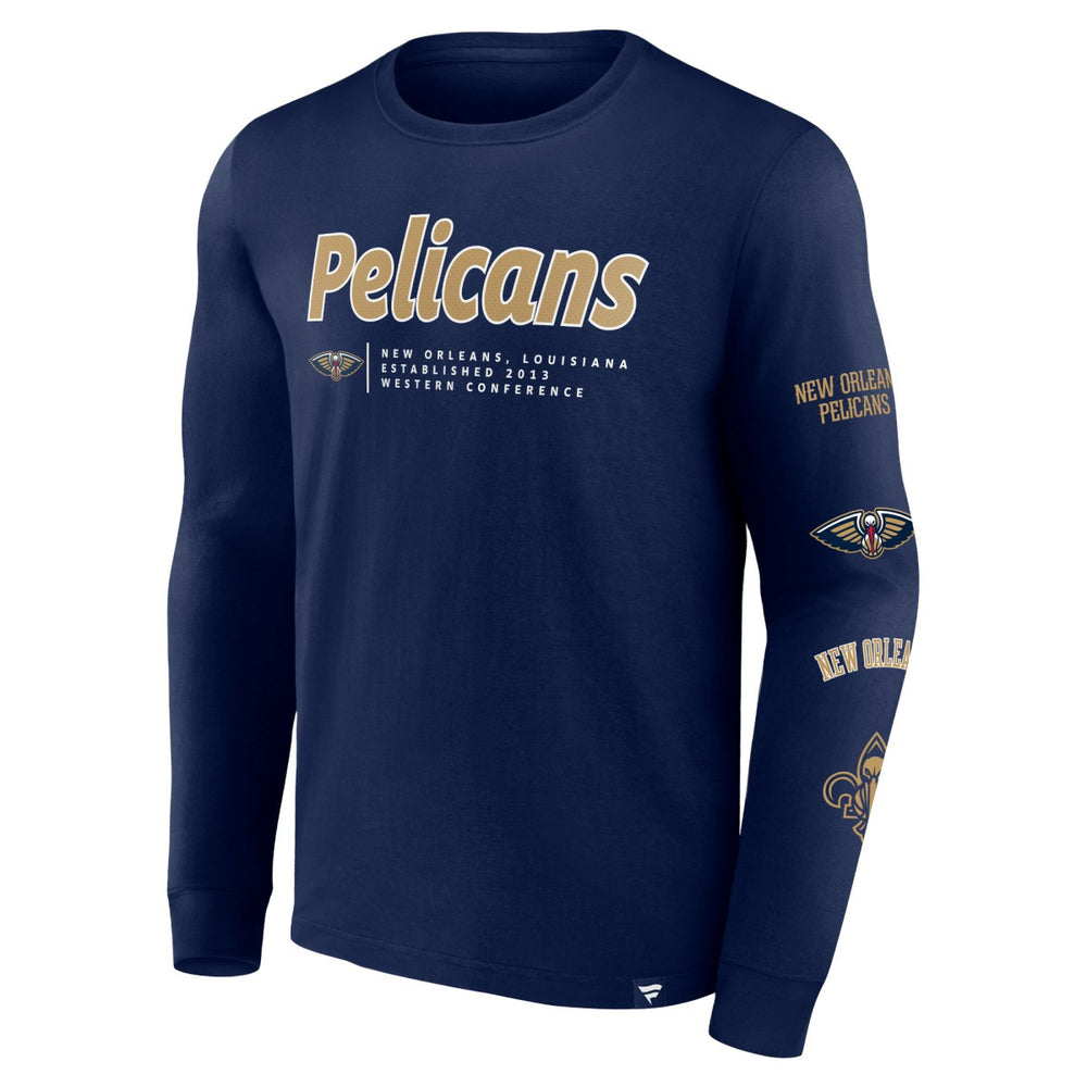 New Orleans Pelicans Baseline Long Sleeve T-Shirt Navy - NBA
