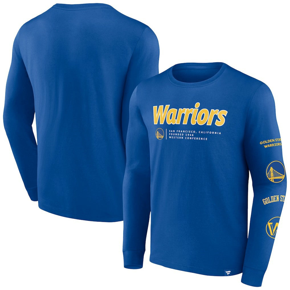 Golden State Warriors Baseline Long Sleeve T-Shirt Royal - NBA