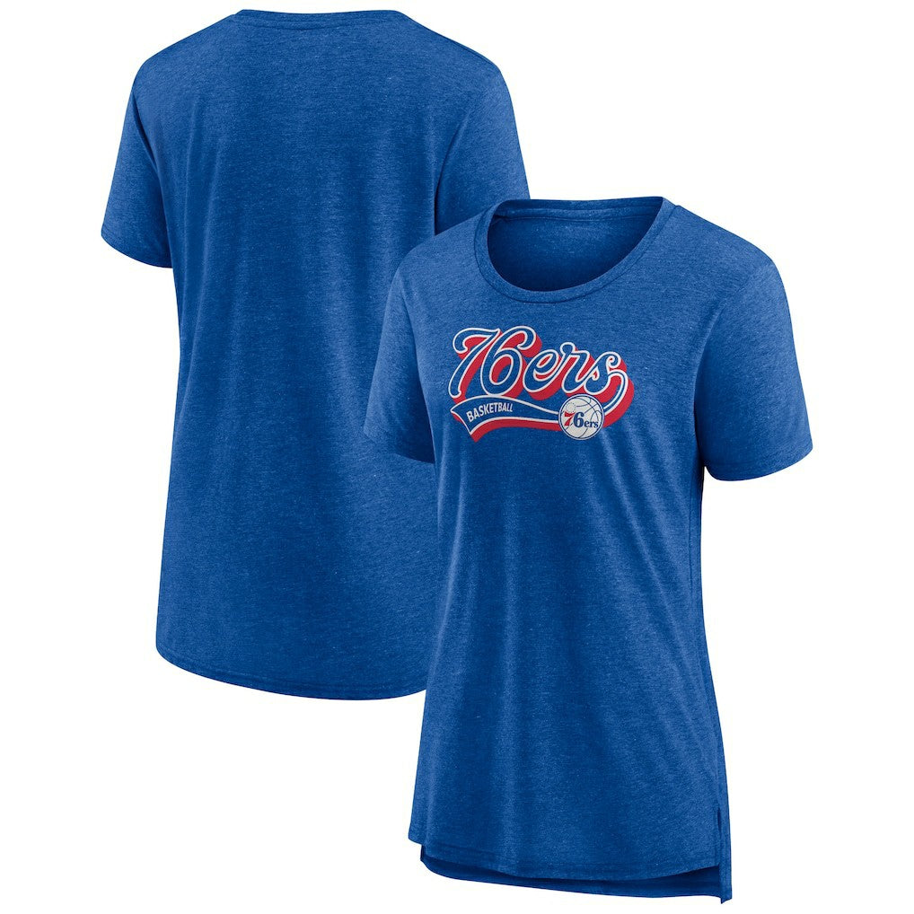 Philadelphia 76ers Women's League Leader Tri-Blend T-Shirt Heather Royal - NBA