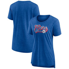 Philadelphia 76ers Women's League Leader Tri-Blend T-Shirt Heather Royal - NBA